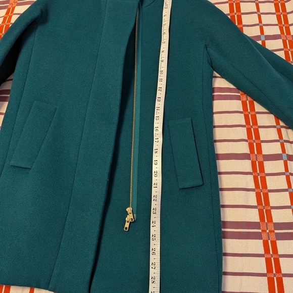 Women's JCrew Size 00 Green Wool Blend Cocoon Jacket - Picture 6 of 12